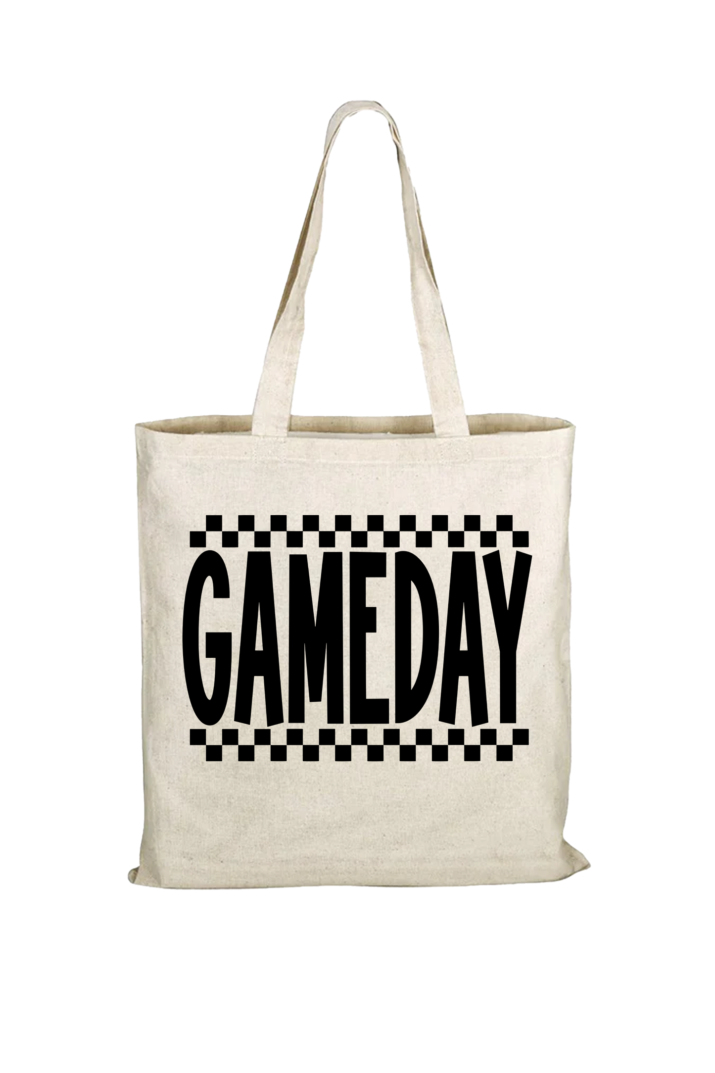 Black and natural game day tote