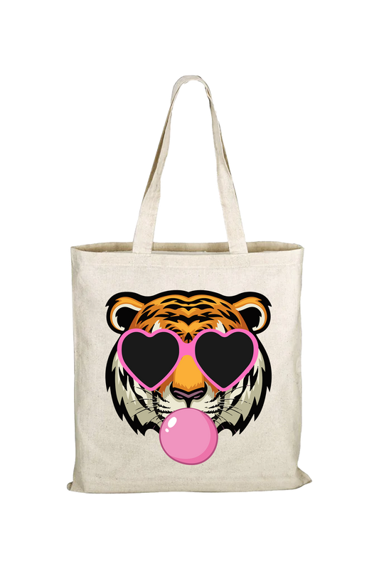 tiger with bubblegum tote